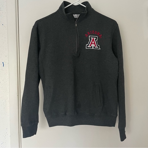University of Arizona UA Wildcats quarter zip sweatshirt - grey size Small - Picture 1 of 8